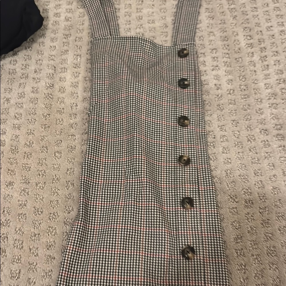 Stylish Checkered Pinafore Dress